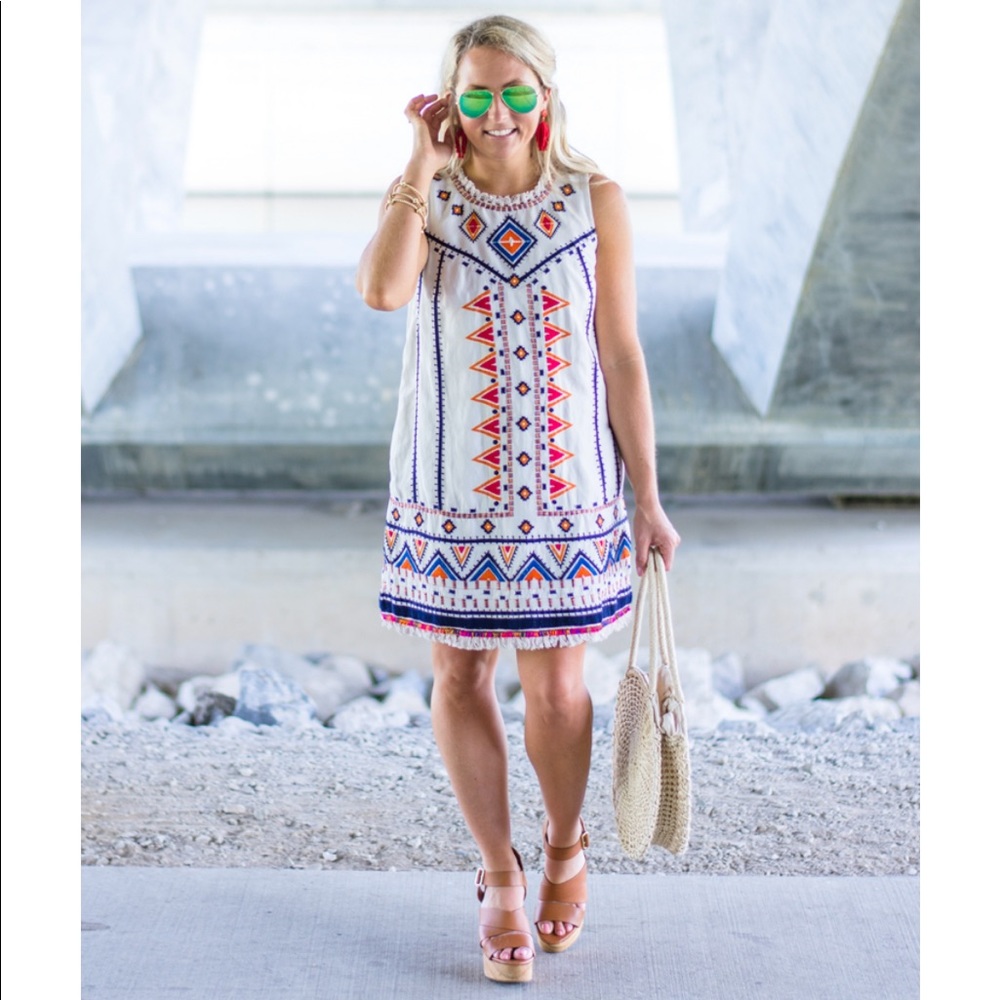 Anthropologie Reagan Embroidered Dress